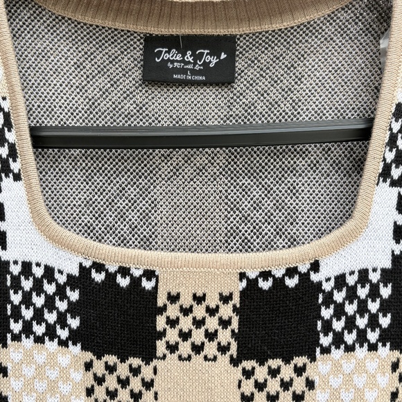 MWT-Jolie & Joy Women’s Checkered Knit Dress – Size Large - Picture 3 of 7